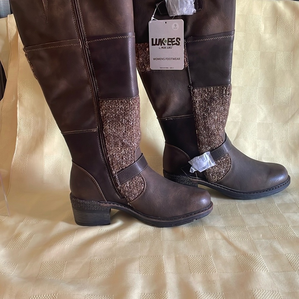 Women's  LUKEES  BY MUK LUKS Brown Knee-High Boots